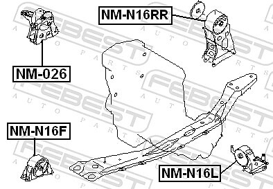 FEBEST NM-026 Engine Mounting for NISSAN - Bild 2 von 3