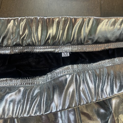 HDE Gonna Pattinatore Donna Argento Metallico Vita Elastica Taglia Media - Foto 3 di 7