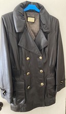 Gr Georgia Rotti Ladies Leather Coat Dark Brown Size 18