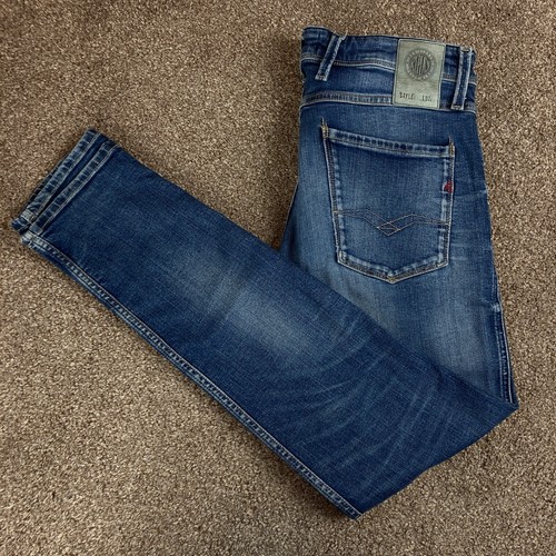 Jeans Uomo Replay M914 ANBASS Slim Conico Blu W32 L32 - Foto 2 di 12
