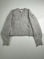 Aritzia Wilfred Free Sweater Womens S Gray Raw Edge Oversized