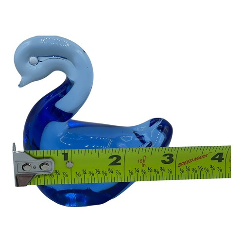 Vintage Pilgrim Cobalt Blue Hand Made Art Glass Swan Duck Paperweight/Figurine - Picture 6 of 7