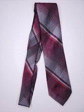 Van Hesuen Mens Formal Necktie 57"Lx3.25"W Purple/Gray Neck Tie