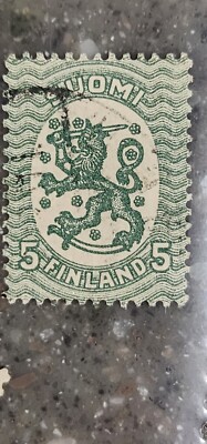 Finland Suomi Foreign 5c Green Stamp Used - #A675 | eBay