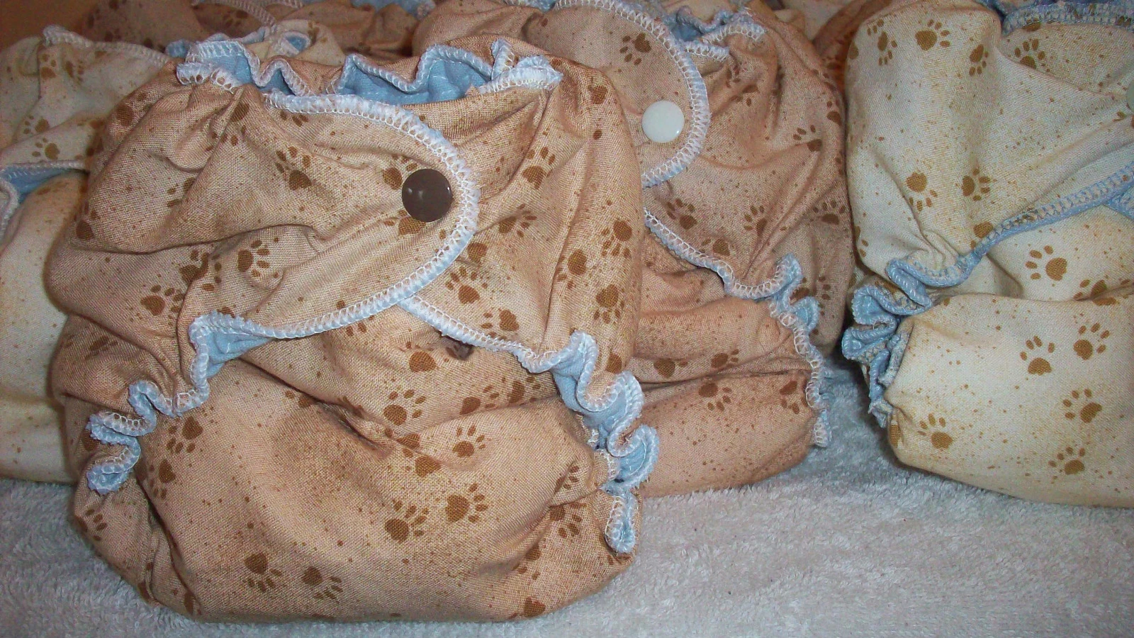Set of 5 MamaBear One Size Cotton Fitted Cloth Diapers - Snap Closures