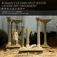 Columna Romana Dividida Agua Paisaje Resina Estatua Modelo Pecera Adorno Regalo