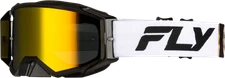 FLY Racing Zone Pro Goggle White/Black/Gold with Gold Mirror/Smoke Lens
