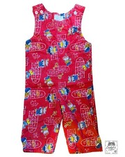Vintagrle Healthtex Kids Unisex Sleeveless Red Jumpsuit Romper 24 Months Cartoon