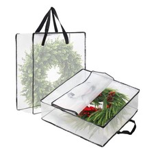 Wreath Storage Bag 2-Pack, 26 Inches 95 L Wreath Storage Container for Home S...
