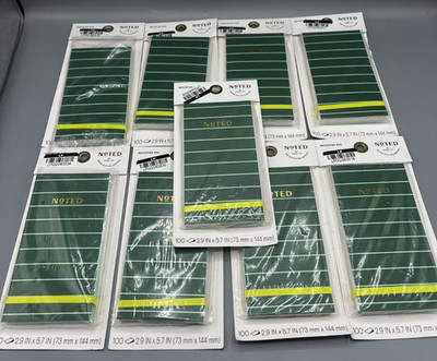 Lot Of 9 Noted by Post-it Green with Dot Grid Reporter Pad, Sticky Notes NEW