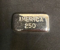 1oz America 250 Bar 999+ Fine Silver Bullion Yeager's Poured Silver - YPS