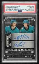 2024-25 UD Credentials Dual Auto 5/10 Macklin Celebrini Will Smith PSA 9