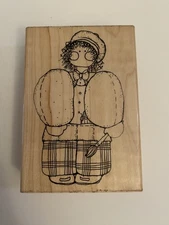 DOTS S158 Miss April Anna Wood Mounted Rubber Stamp RS1