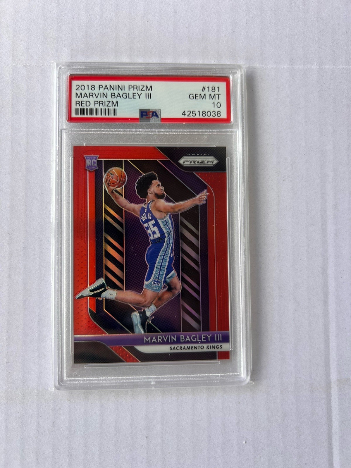 2018-19 Panini Prizm Red Prizm SSP Marvin Bagley III Rookie RC /299 PSA 10 Rare