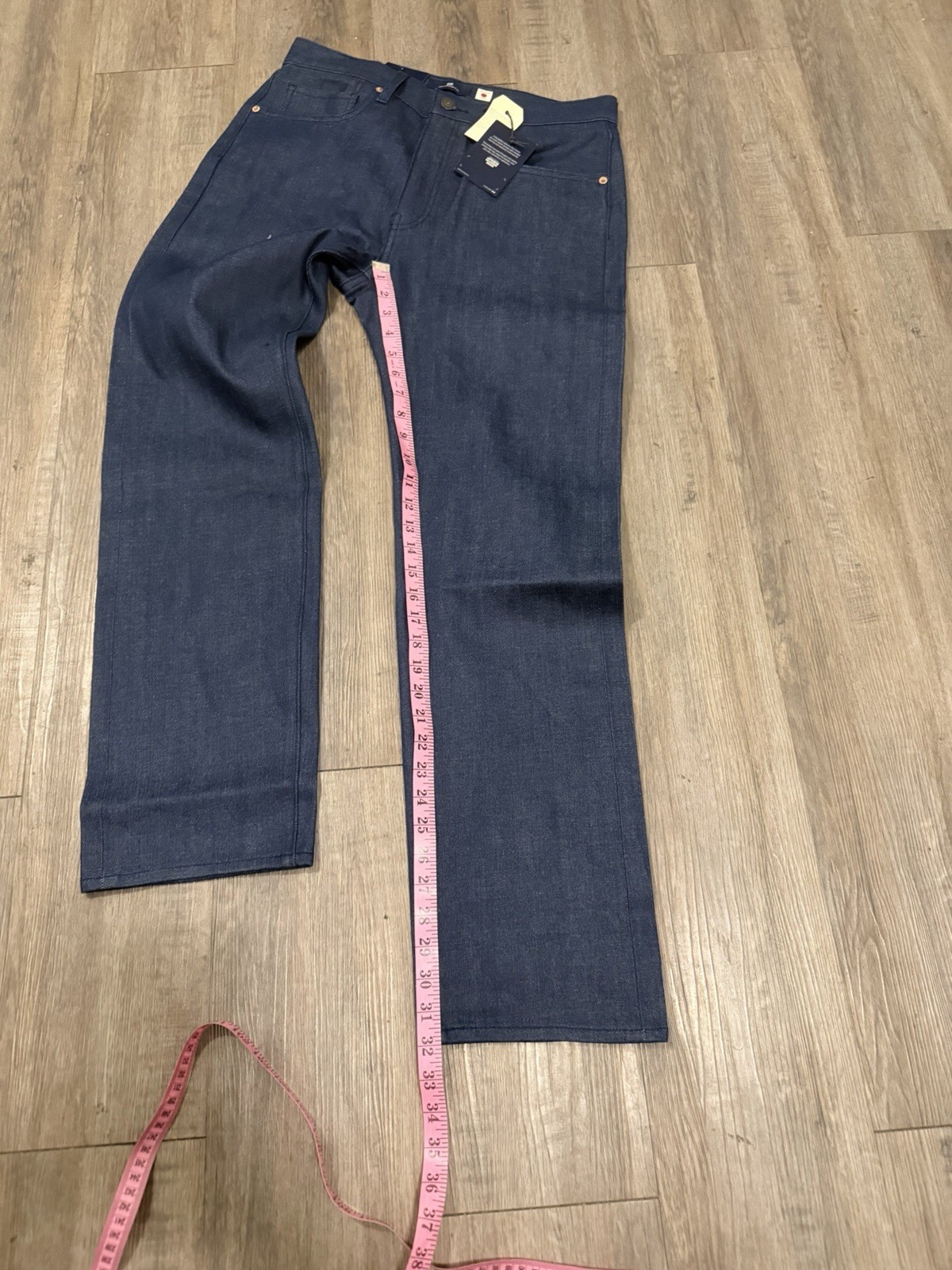 Levi's 505 Men's Selvedge Jeans Soft Rigid Dark Wash Blue Label Japanese Denim thumbnail 7