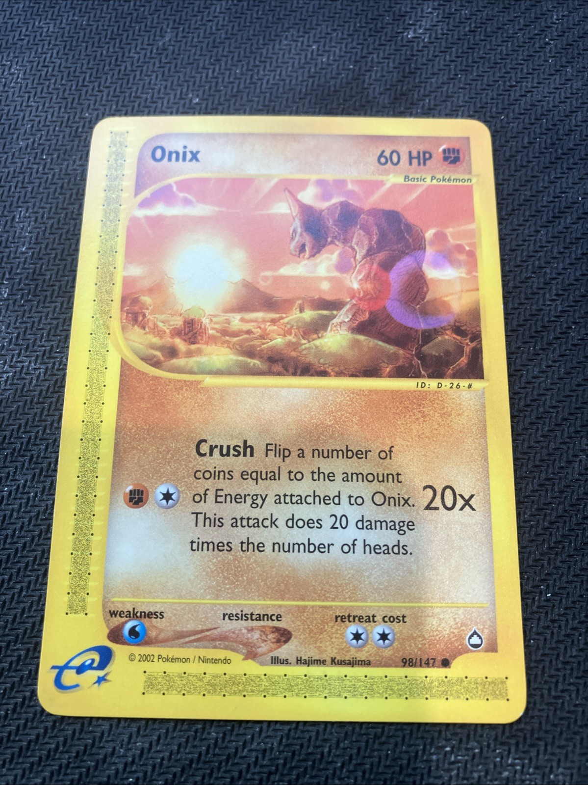 Pokémon TCG Onix Aquapolis 98/147 2002 Nintendo Regular Basic Rock Nm E Reader