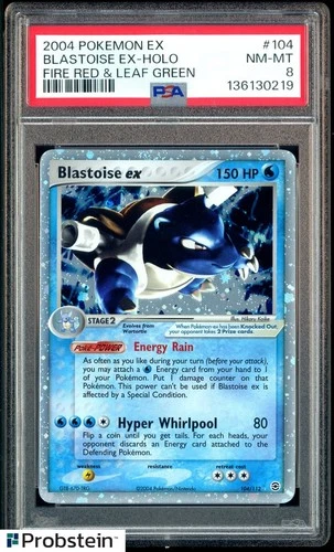 2004 Pokemon Ex Fire Red & Leaf Green #104 Blastoise Ex Holo PSA 8 NM-MT