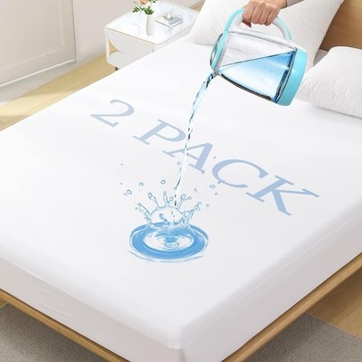 2 Pack Softhour Full Size Waterproof Mattress Protector, Stretch to 21'' Deep...