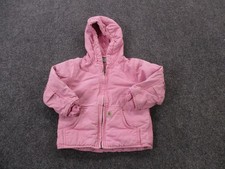 Carhartt Jacket Girls 3T Pink Canvas Sherpa Lined Hooded Outdoor Coat Youth Baby