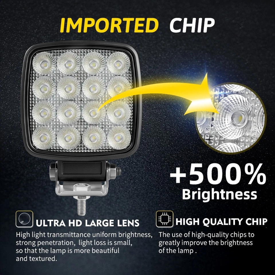 2x Arbeitsscheinwerfer 16 LED 28W PKW LKW Anhänger Anbau Offroad Traktor 12V 24V - Bild 4 von 4