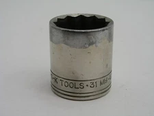 31mm  1/2" Drive 12pt Socket SK 40331 Vintage Tools Logo