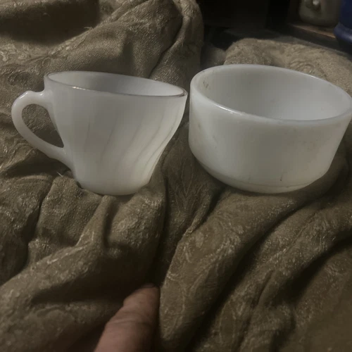 Vintage Fire King Cup And Bowl 