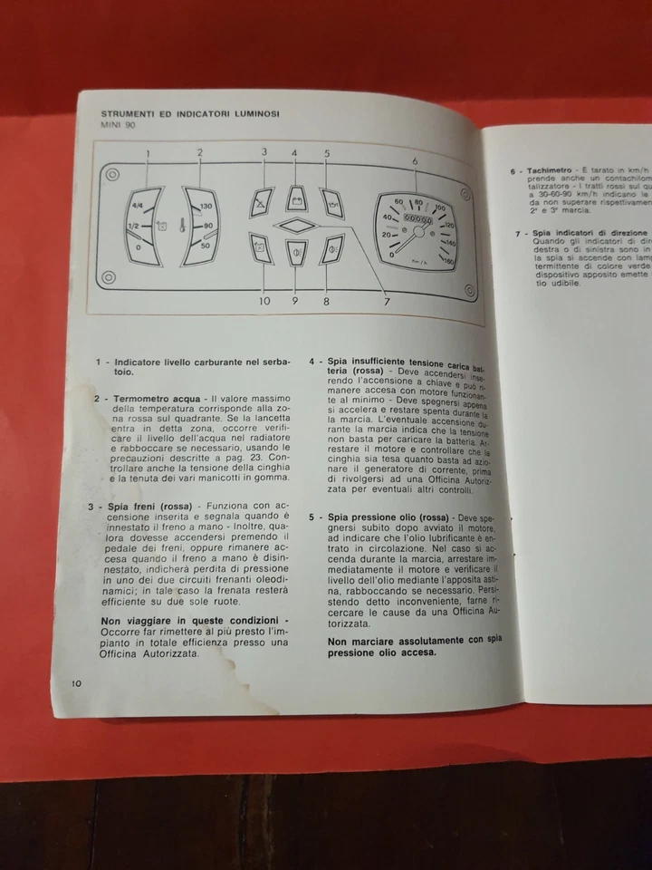 Mini 90 - 120, 1000-1300 Innocenti Libretto uso e manutenzione originale 1976 - Immagine 4 di 4
