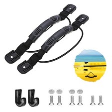 2 Pcs Kayak Canoe Side Mount Handles with Bungee Cord J Hook Hardware Kit