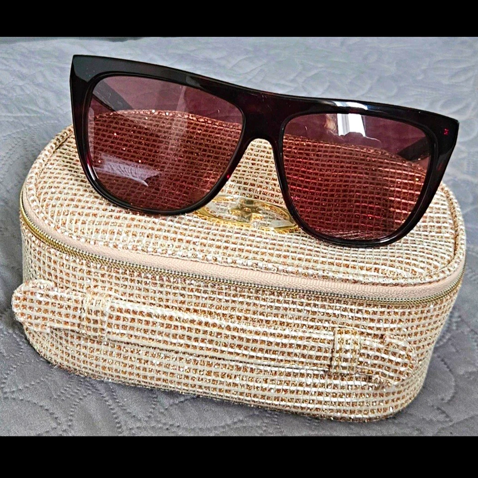Stella McCartney SC0164S Womens Rectangle Sunglasses Black Brown Tinted UV400 - Image 1 of 4