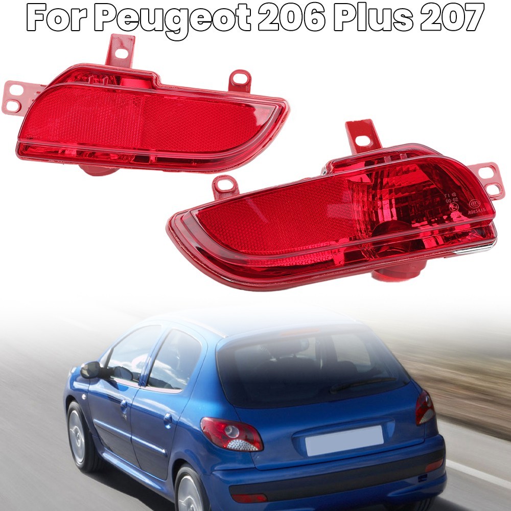 Feux antibrouillard arrière rouges pour Peugeot 206+ et 207