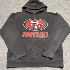 NFL San Francisco 49ers Hoodie Sweater Men's L GRAY CENTER LOGO KANGAROO POCKETS