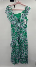 NWT Lilly Pulitzer Rosalynn Ruffle Maxi Dress Women's 10 Brazilian Green Preppy