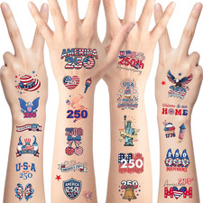 4th of July Temporary Tattoos 80 PCS 250 Anniversary USA Temporary Tattoos Indep
