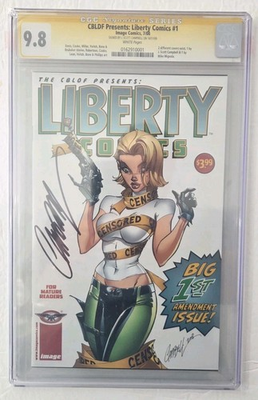 #ad CBLDF Presents Liberty Comics #1 G.Ennis CGC 9.8 SS Signed by J. Scott Campbell $299.00