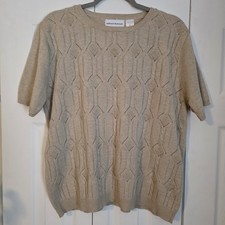 Women's Alfred Dunner Spring Sweater Tan/Beige XL Grandma/Cottagecore Vintage