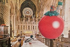 'Ketchup and Duck' Original Handcut Analogue Postcard Collage by Joyce & Vicky