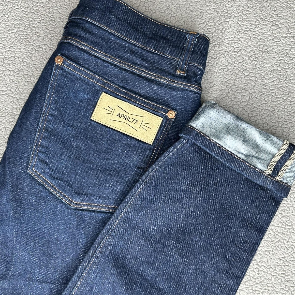 APRIL77 Joey New Over Jeans Mens 29x28.5 Blue Skinny Raw Stretch