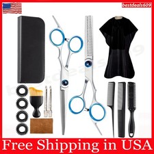 11Pcs Set tijeras profesionales para cabello peluqueria de Barbero corte de pelo