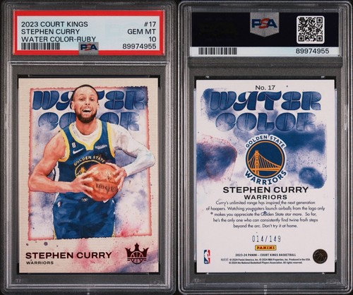 💎PSA 10💎 2023-24 Panini Court Kings - Water Color Stephen Curry #17 Ruby /149