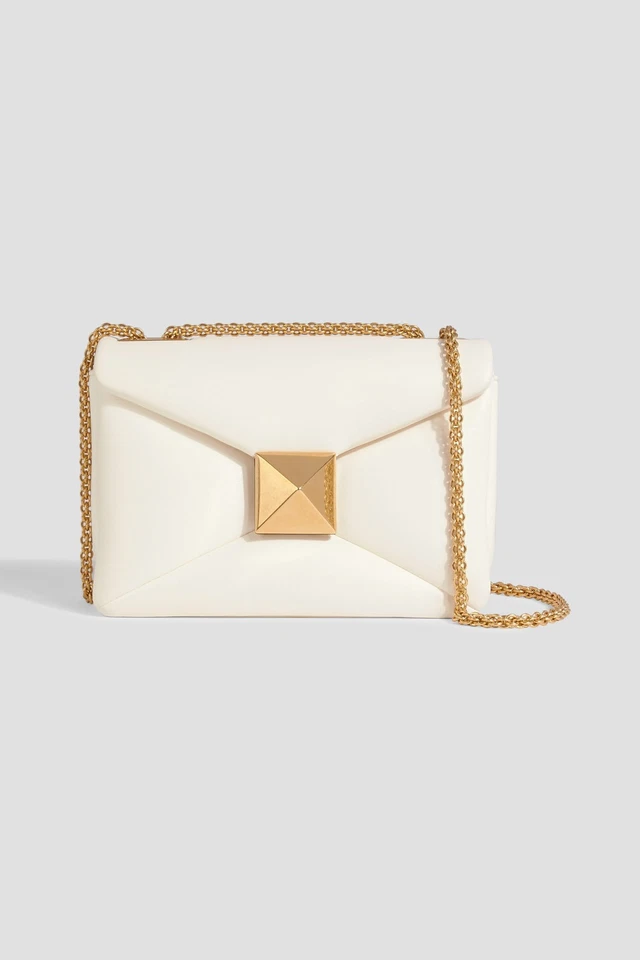 RRP€3500 VALENTINO GARAVANI One Stud Leather Shoulder Bag Padded Chain Strap - Image 3 of 4