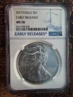 2017 American Silver Eagle NGC MS70 Early Releases 1oz .999 Fine Silver Slab $1