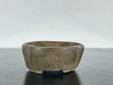 Preowned Vintage Japanese Tokoname Mame Mokko Style Bonsai Pot Motukou - 1.5”