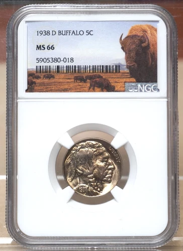 1938-D BUFFALO NICKEL NGC MS66 380018