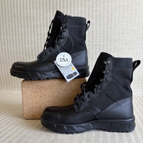 McRae Ultralight Tactical Combat Boots Mens Size 7.5 Black Leather USA Made 9301