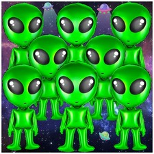 MGZTTHW 8 pcs 32 in Green Alien Balloons Inflatable Funny Blow Up Alien for H...