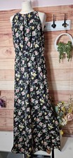 Mela London Black Floral Womens Maxi Dress Size 12 Bnwt Rrp £40