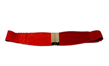 Vintage 80's Red Stretch Belt Waist Cincher Size 28 "