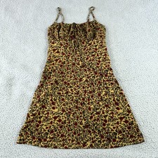 Unbranded Multicolor M Floral French Tie Neck Smocked Summer Slip Mini Sundress