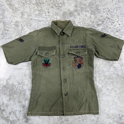 Vintage US Air Force Shirt Mens Small Tactical Air Command 35 CRS Patch 70s