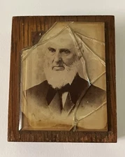 1882 John Greenleaf Whittier Glass And Would Frame, Poet And abolitionist